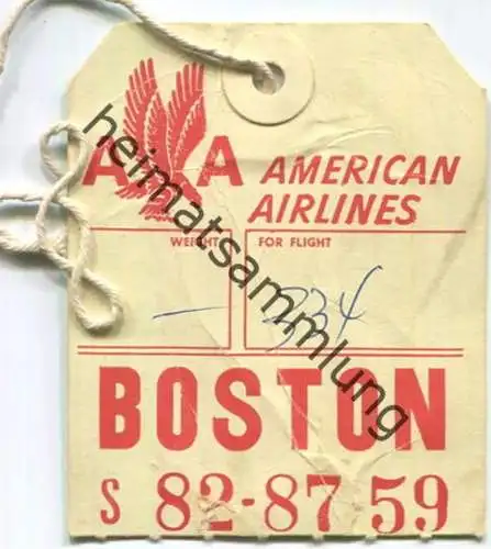 Baggage strap tag - Gepäckanhänger - AA American Airlines Boston