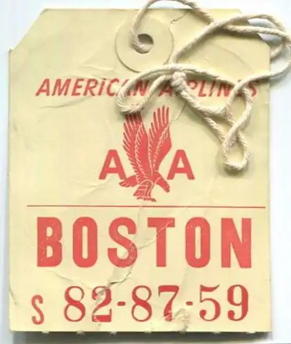 Baggage strap tag - Gepäckanhänger - AA American Airlines Boston