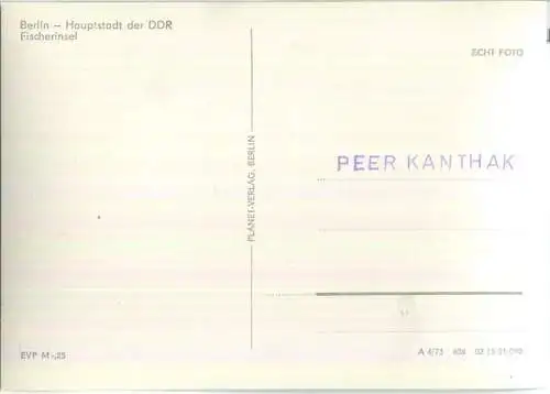 Berlin - Fischerinsel - Foto-Ansichtskarte - Planet-Verlag Berlin