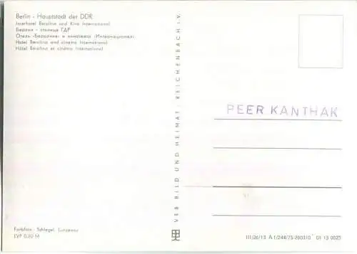 Berlin - Interhotel Berolina und Kino International - VEB Bild und Heimat Reichenbach