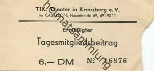 Deutschland - Berlin - TIK Theater in Kreuzberg e. V. - Eintrittskarte