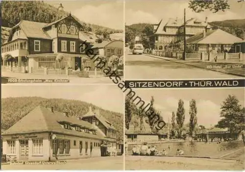 Sitzendorf - FDGB-Heim Max Kirchner - Bahnhof - HO-Hotel Zur Linde - Schwimmbad - VEB Bild und Heimat Reichenbach