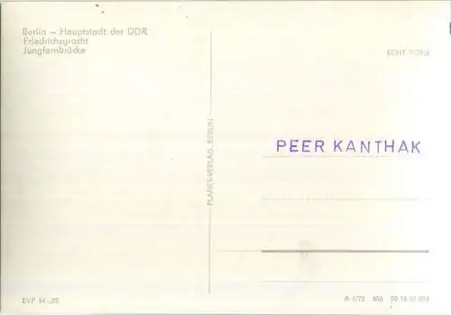 Berlin - Friedrichsgracht - Jungfernbrücke - Planet-Verlag Berlin