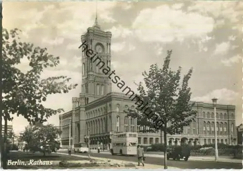 Berlin - Rotes Rathaus - Bus - Verlag H. Sander KG Berlin 50er Jahre