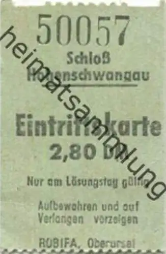 Deutschland - Schloss Hohenschwangau - Eintrittskarte
