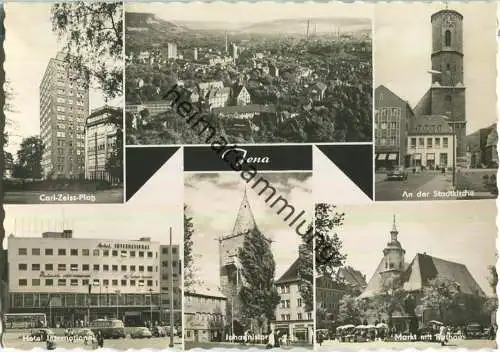 Jena - Hotel International - Markt - Stadtkirche - Foto-Ansichtskarte - Verlag Lichtbild-Schincke KG Zeitz 60er Jahre