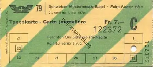 Schweiz - Schweizer Mustermesse Basel - Tageskarte 1979