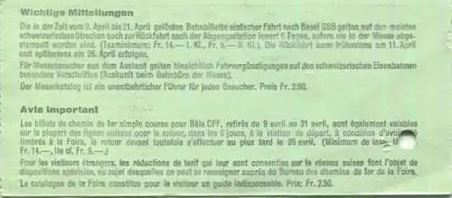 Schweiz - Schweizer Mustermesse Basel - Einkäuferkarte 1970