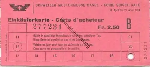Schweiz - Schweizer Mustermesse Basel - Einkäuferkarte 1964