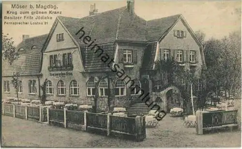 Möser bei Magdeburg - Krug zum grünen Kranz - Gasthof - Verlag H. Kniep Möser 20er Jahre