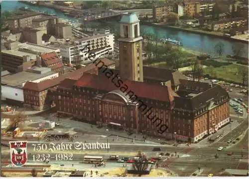 Berlin - Rathaus Spandau - Luftaufnahme - Verlag Schöning & Co. + Gebrüder Schmidt 80er Jahre