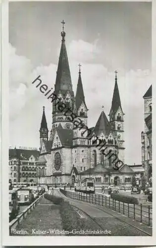 Berlin - Kaiser-Wilhelm-Gedächtniskirche - Strassenbahn - Foto-Ansichtskarte - Verlag PSB