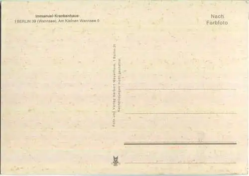 Immanuel-Krankenhaus - Am Kleinen Wannsee 5 - Verlag Herbert Meyerheim Berlin