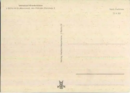 Immanuel-Krankenhaus - Am Kleinen Wannsee 5 - Verlag Herbert Meyerheim Berlin