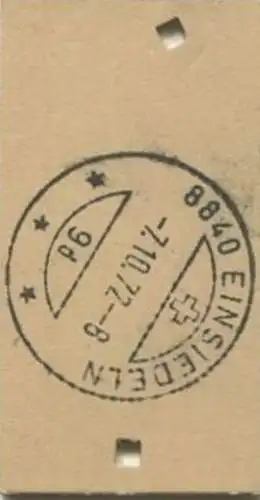 Schweiz - Schweizerische PTT-Betriebe - Einsiedeln Post Hoch-Ybrig Talstation LWS - Fahrkarte 1972