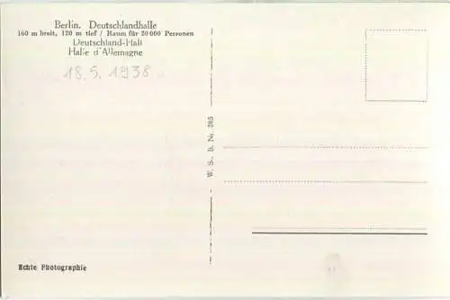 Berlin - Deutschlandhalle - Foto-AK - Verlag W.S.B. 30er Jahre