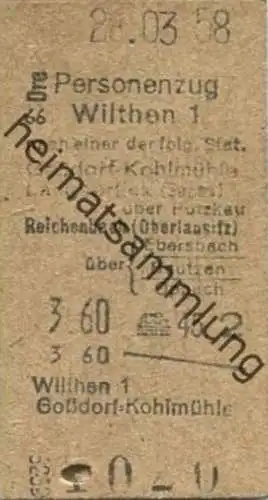 Deutschland - Wilthen nach einer der folgenden Stationen Goßdorf-Kohlmüle Langebrück (Sachsen) über Pützkau Reichenbach