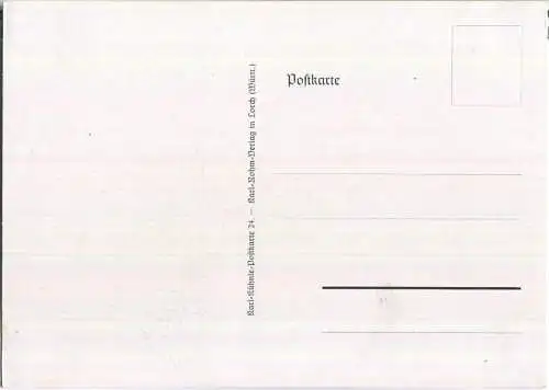 Fütterung - Mädchen - Vögel - Karl-Kühnle-Postkarte 24 - Karl Rohm Verlag Lorch 30er Jahre