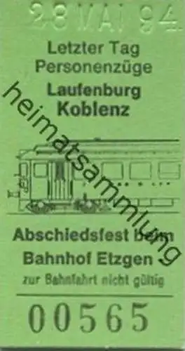 Schweiz - Letzter Tag Personenzüge Laufenburg Koblenz - Abschiedsfest beim Bahnhof Etzgen - zur Bahnfahrt nicht gültig