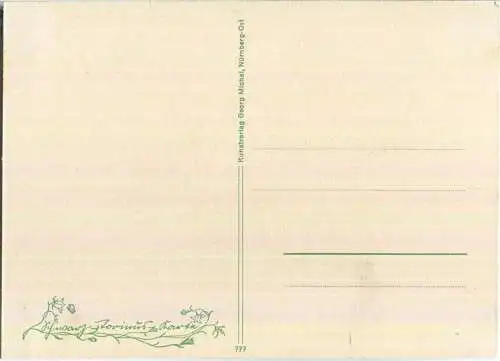 Lamm - Osterglocken - Schwarz-Torinus-Karte 777 - Kunstverlag Georg Michel Nürnberg-Ost 40er Jahre