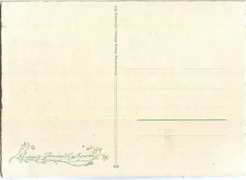 Akelei - Schwarz-Torinus-Karte 808 - Kunstverlag Georg Michel Nürnberg-Ost 40er Jahre