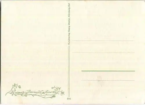 Frühling - Schwarz-Torinus-Karte 974 - Kunstverlag Georg Michel Nürnberg-Ost 40er Jahre