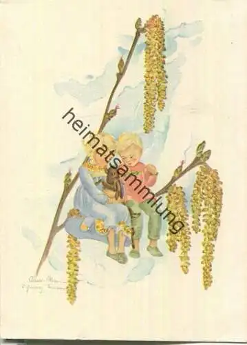 Haselnuss - Hase - Kinder - Schwarz-Torinus-Karte 982 - Kunstverlag Georg Michel Nürnberg-Ost 40er Jahre