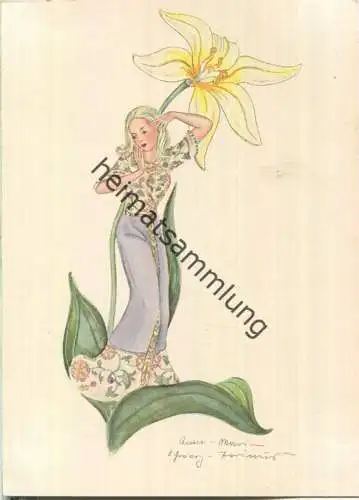 Tulpe - Schwarz-Torinus-Karte 1050 - Kunstverlag Georg Michel Nürnberg-Ost 40er Jahre