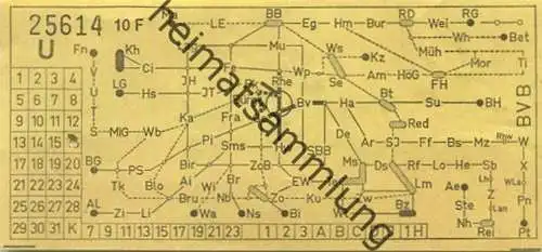 Schweiz - Basel - Basler Verkehrs-Betriebe BVB - Billet - Fahrschein