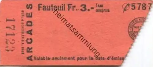 Schweiz - Neuchatel - Arcades - Kinokarte