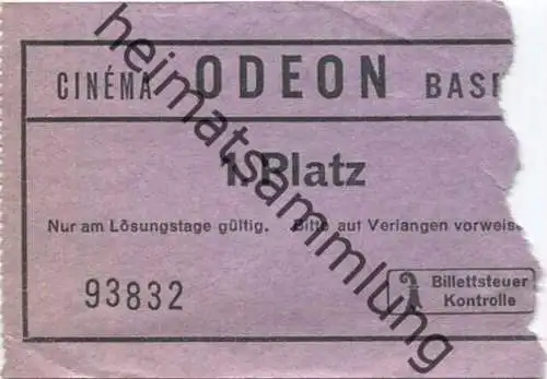 Schweiz - Cinema Odeon Basel - Kinokarte