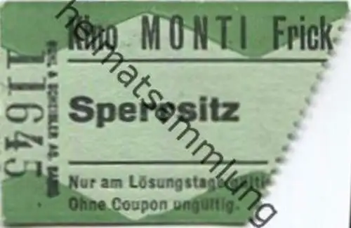 Schweiz - Kino Monti Frick - Kinokarte