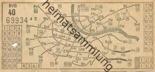 Schweiz - Basel - Basler Verkehrs-Betriebe BVB - Billet - Fahrschein 40