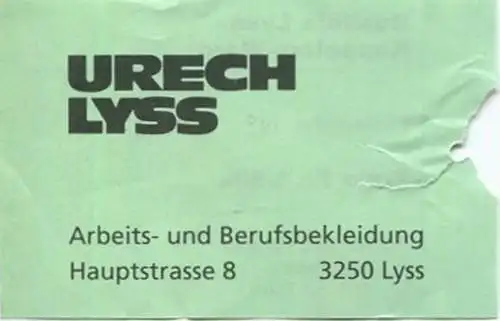 Schweiz - Buslinie Lyss Kappelen Werdt - Einzelfahrt - Fahrschein Preis Fr. 1.50 - Bus-Betrieb Binggeli Worben