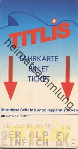 Schweiz - Titlis - Fahrkarte einfach