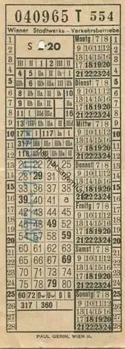Österreich - Wien - Wiener Stadtwerke - Verkehrsbetriebe - Fahrschein S 2.20