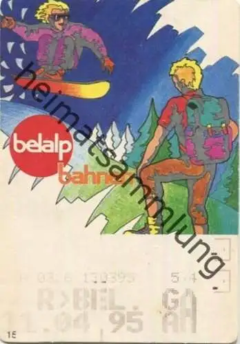 Schweiz - Belalp-Bahnen - Belalp - Fahrkarte 1995