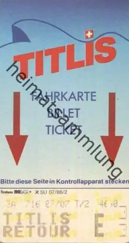 Schweiz - Titlis - Titlis retour - Fahrkarte