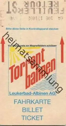 Schweiz - Torrentbahnen - Leukerbad-Albinen AG - Fahrkarte 1992