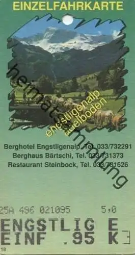 Schweiz - Adelboden Engstligenalp - Einzelfahrkarte 1995