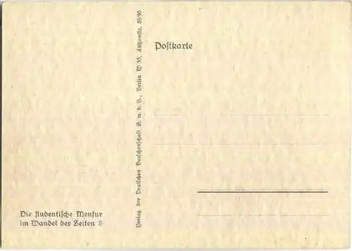 Studentica - Säbelmensur um 1830 - Verlag Deutsche Burschenschaft GmbH Berlin