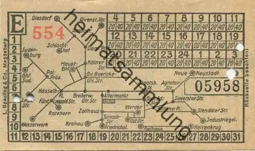 Deutschland - Magdeburg - Strassenbahn Fahrschein