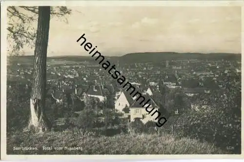 Saarbrücken - vom Nussberg - Foto-Ansichtskarte - echte deutsche Photograpie - Verlag Emil Hartmann Mannheim