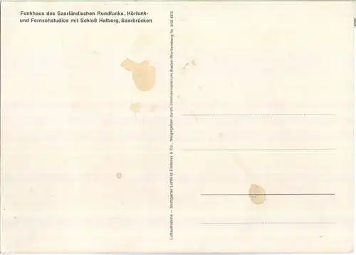 Saarbrücken - Funkhaus des Saarländischen Rundfunks - Luftaufnahme - Verlag Stuttgarter Luftbild Elsässer & Co.