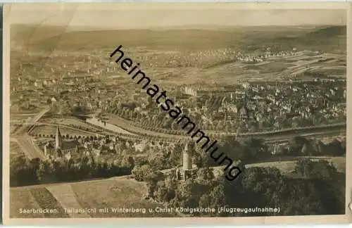 Saarbrücken - Flugzeugaufnahme - Winterberg - Foto-Ansichtskarte - Verlag Hans Baus Saarbrücken