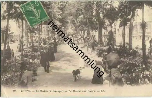 Tours - Le Boulevard Beranger - Le Marche aux Fleurs