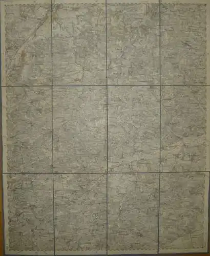 69 Augsburg Ost - Topographische Karte von Bayern ( Bayerische Generalstabskarte) 1:50'000 43cm x 52cm auf Leinen gezoge