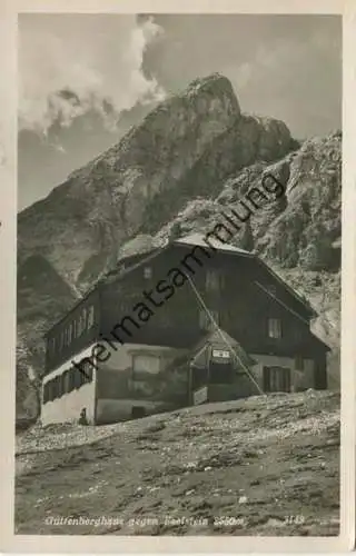 Dachstein - Guttenberghaus gegen Eselstein - Foto-AK - Rückseite beschrieben - gel. 1952