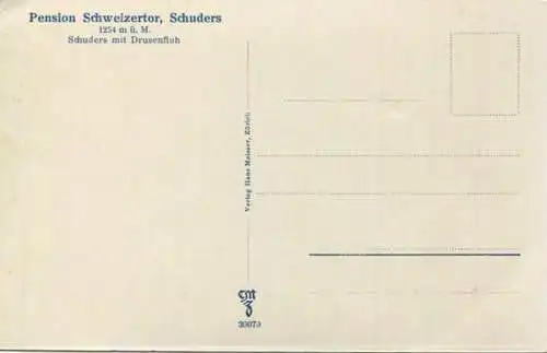 Schuders - Pension Schweizertor - Drusenfluh - Foto-AK - Verlag Hans Meisser Zürich