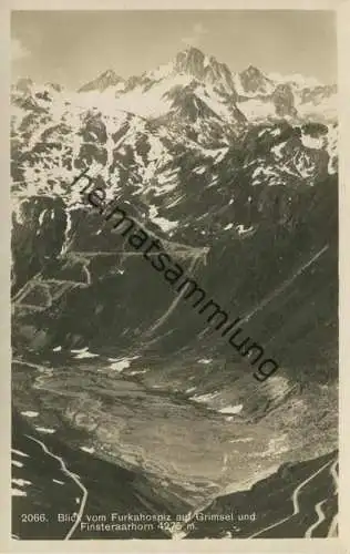 Blick vom Furkahospiz auf Grimsel und Finsteraarhorn - Foto-AK - Verlag Wehrli AG Kilchberg-Zürich